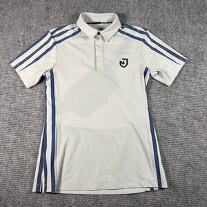 PXG Polo Shirt Womens S Gray Excellent Striped Athletic Golf Short Sleeve
